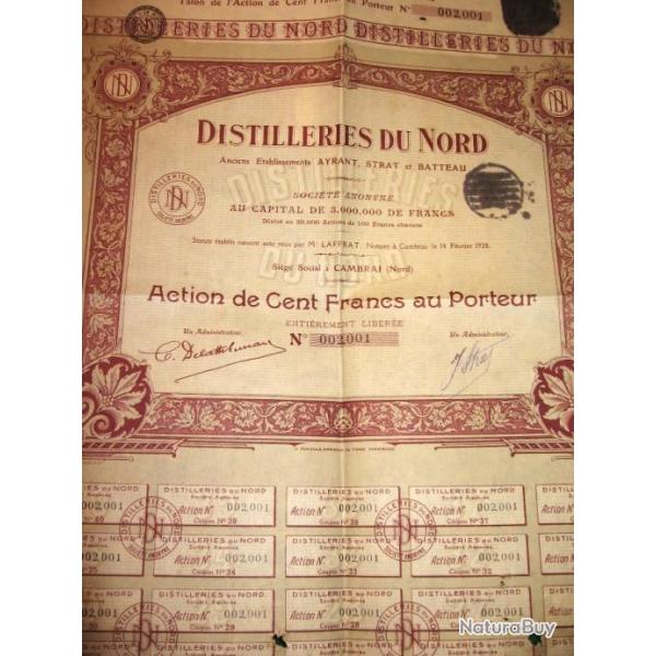 ACTIONS aux porteur distillerie du nord 14 fevrier 1928