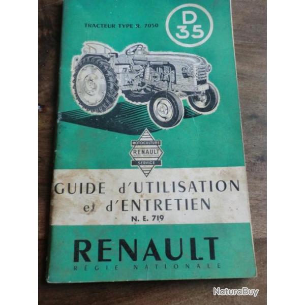 guide entretien renault tracteur type R 7050  D 35