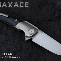 Couteau Maxace Mamba Black Lame Acier SLD-Magic Manche G10/Titane IKBS Clip MAXM16E