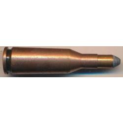 (11407) Une  belle  cartouche DE CHASSE  calibre .5,6x39 Russe TULA1966 étui acier cuivré