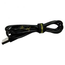 Câble USB noir d'un mètre avec scratch - Nitecore