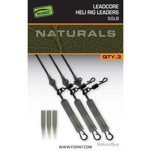 Naturals leadcore heli rig leader 50lb X3 Fox