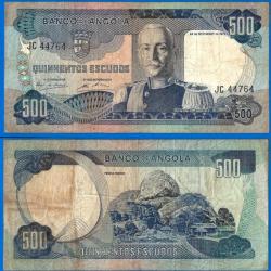 Angola 500 Escudos 1972  Afrique Billet Escudo Carmona