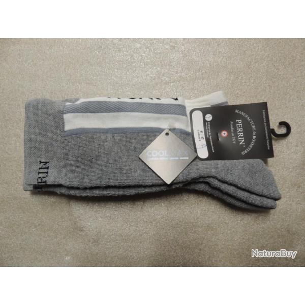 chaussettes PERRIN  ref 411 gris  ou blanc