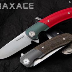 Couteau Maxace Mamba Red Lame Acier SLD-Magic Manche G10/Titane IKBS Clip MAXM16F