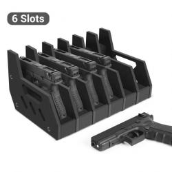 Support pour Armes de Poing 6 Fentes Rangement Rack en Mousse Pistolet Chasse