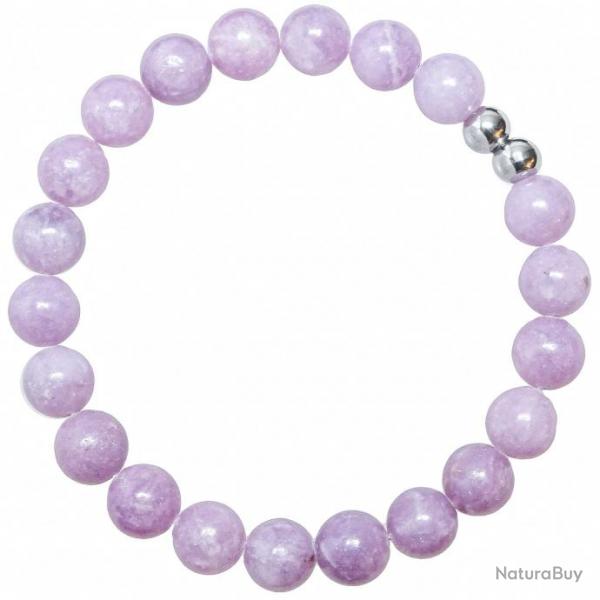 Bracelet en lpidolite - Perles rondes 8 mm