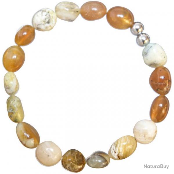 Bracelet en opale jaune - Perles roules 8  12 mm
