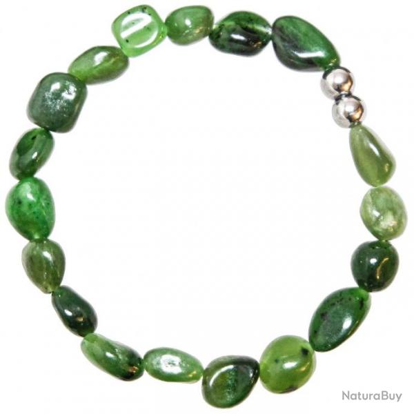 Bracelet en jaspe vert - Perles roules 8  12 mm