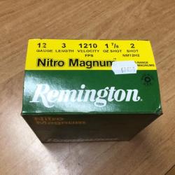Boite de 25 cartouches REMINGTON NITRO MAGNUM en calibre 12/76