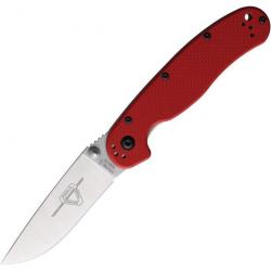 Couteau Ontario RAT II Red Manche G10 Lame Acier S35VN Linerlock Clip ON8064