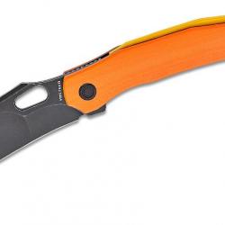 Couteau Vosteed Griffin Orange Manche G10 Lame Acier 14C28N Hawkbill IKBS Linerlock Clip VOSA1101 -
