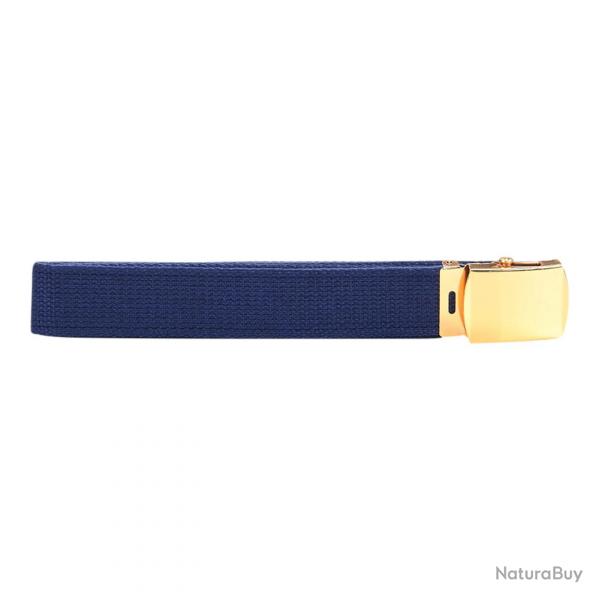 Ceinture toile 30mm avec boucle dorée (Couleur Bleu)