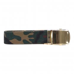 Ceinture toile 30mm avec boucle dorée (Couleur Camouflage Woodland)
