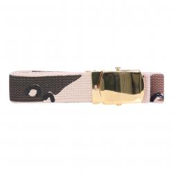 Ceinture toile 30mm avec boucle dorée (Couleur Camouflage Désert 6clr)