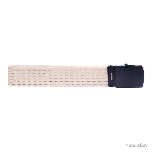 Ceinture toile 30mm avec boucle noire (Couleur Sable)