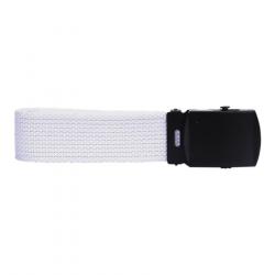 Ceinture toile 30mm avec boucle noire (Couleur Blanc)