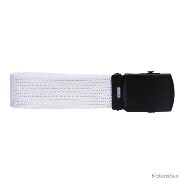 Ceinture toile 30mm avec boucle noire (Couleur Blanc)