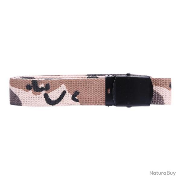 Ceinture toile 30mm avec boucle noire (Couleur Camouflage Désert 6clr)