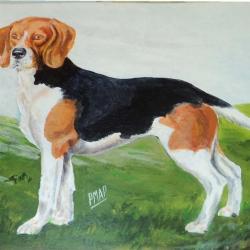 peinture originale de PMA  Pech, le beagle