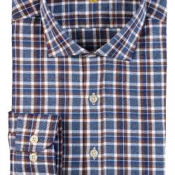 Chemise Verney Carron Cheverny Marron et Bleu