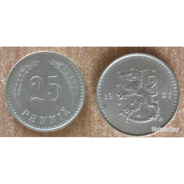 Finlande 25 Pennia 1921 Piece Europe Penny
