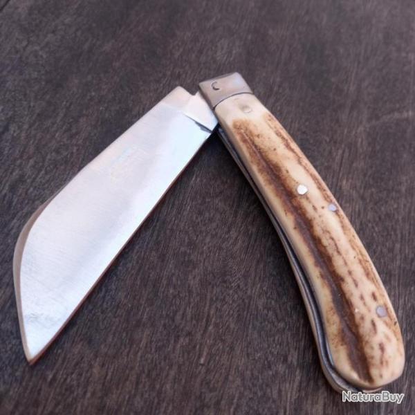 Unique Couteau DONJON YATAGUAN VRITABLE CUILLRE BROSSARD Manche en BOIS DE CERF