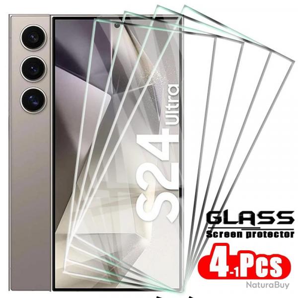 4 Ecran Protecteur Verre Trempe pour Samsung Galaxy, Modele: Au Choix, Smartphone: Galaxy S24 Ultra