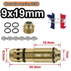 Cartouche de tir laser 9mm compatible avec la plupart des applications - Version 2024 - Stock France