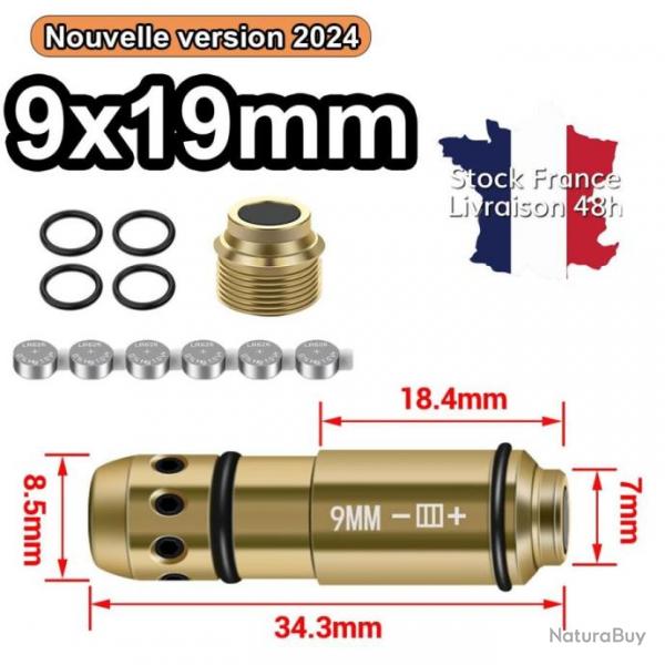 Cartouche de tir laser 9mm compatible avec la plupart des applications - Version 2024 - Stock France