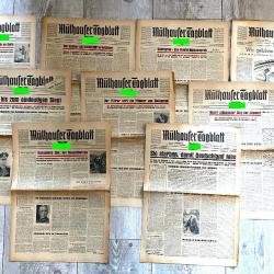 Lot 9 Journaux Allemand ww2 Mülhauser Tagblatt 1943
