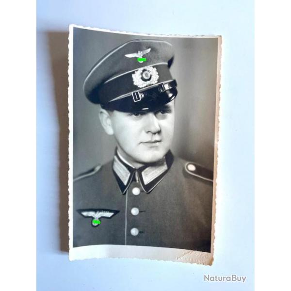 Ancienne Carte postale Allemande Portrait Soldat en Uniforme ww2