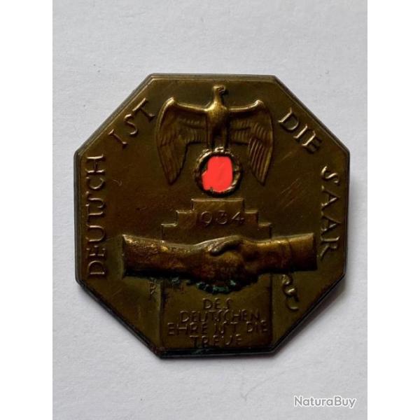 Badge Deutsche ist die Saar 1934 mdaille insigne ww2