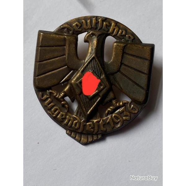 Badge Deutsche Jugenfest HJ 1936 mdaille insigne ww2