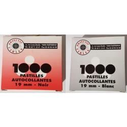 2 × Lots de deux boîtes (noires et blanches) de 1000 pastilles/gommettes 19 mm Objectif Cibles