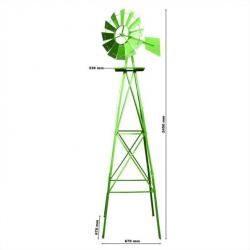 Éolienne de jardin de design US Haute de 250cm Palier à billes jardi64847