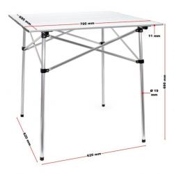 ACTI-Table de camping Aluminium Dessus enroulable 70x69cm Sac de transport table62436