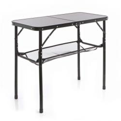 ++Table de camping Valise Alu Pliable 80x40cm Noire Réglable table63538