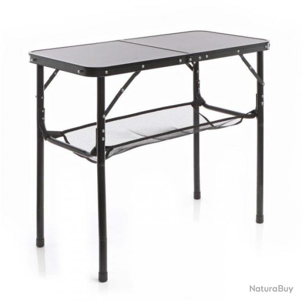 ++Table de camping Valise Alu Pliable 80x40cm Noire Rglable table63538
