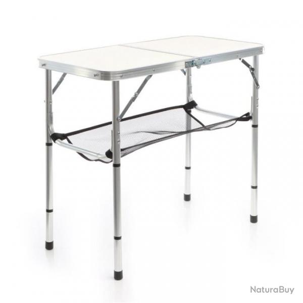 ++Table de camping Valise Alu Pliable 80x40cm Blanche Rglable table63525