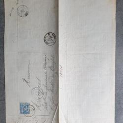 Lettre manuscrite ancienne 1877 timbre sage