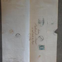 Lettre manuscrite ancienne1869 timbre Napoléon