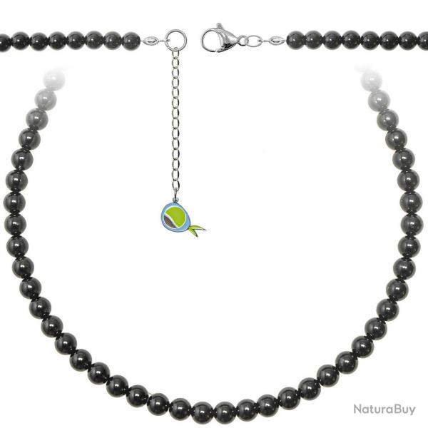 Collier en onyx noir - Perles rondes 6 mm - 38 cm