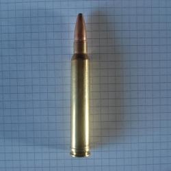 1 cartouche de 8 mm remington magnum ogive demi blindée pour collection