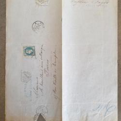 Lettre manuscrite ancienne 1869 Napoléon Jais pas mal de lettre carte postale enveloppe timbres