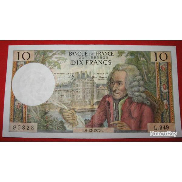 FRANCE 10 francs Volaire un epinglage TTB+++