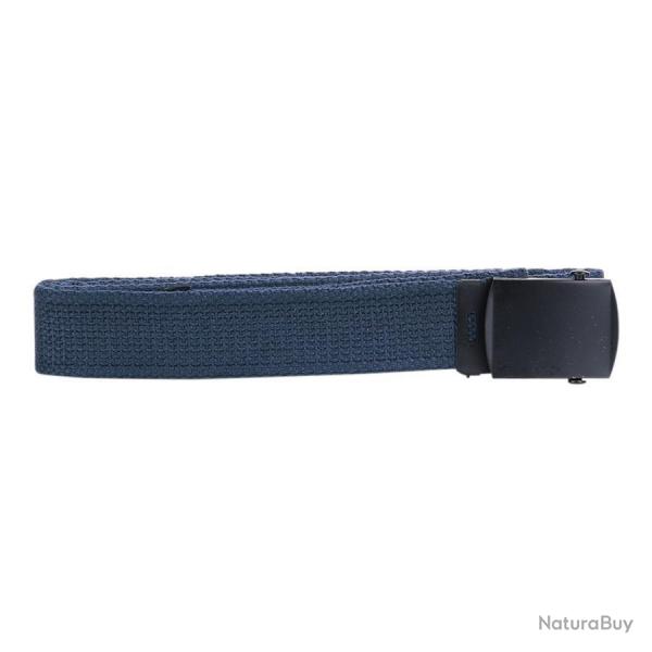 Ceinture toile 30mm avec boucle noire (Couleur Bleu)