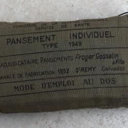 PANSEMENT INDIVIDUEL ARMEE FRANCAISE MLE 1949 DATE 1952 INDOCHINE ALGERIE INDO
