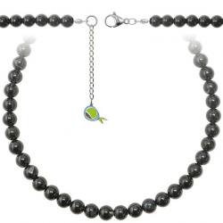 Collier en onyx noir - Perles rondes 8 mm - 38 cm