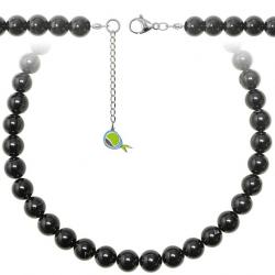Collier en onyx noir - Perles rondes 10 mm - 38 cm